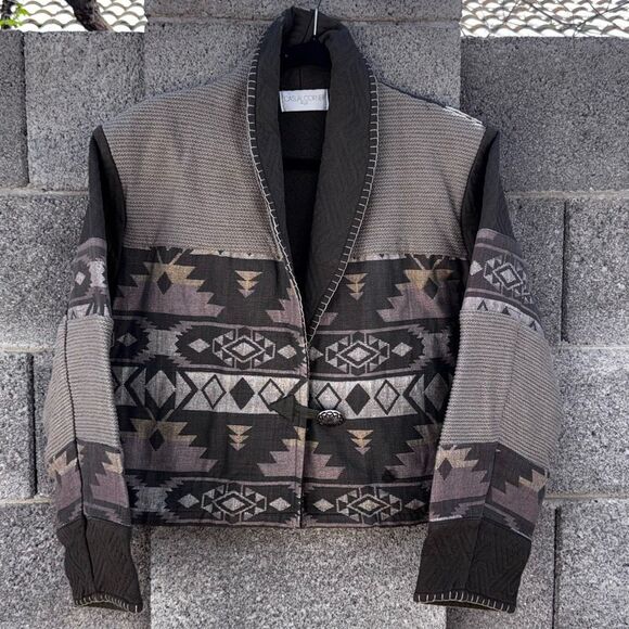 Vintage casual corner Croo Southwestern patchwork Jacket ZL